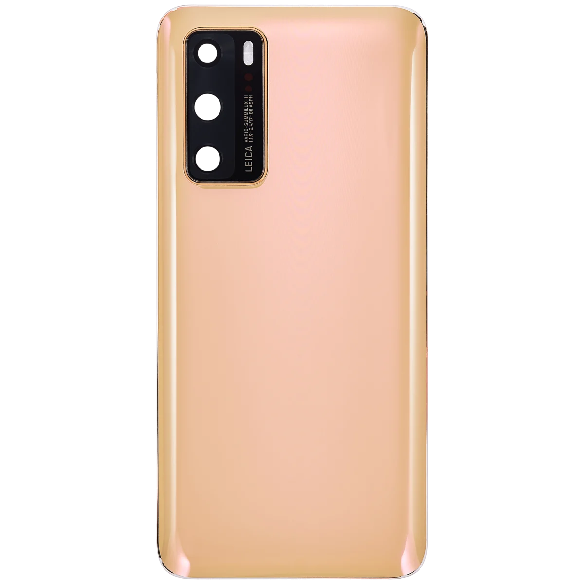 Huawei P40 İle Uyumlu Arka Kapak Camı Kamera Lensli (Altın Pembe) - Görsel 3
