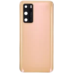 Huawei P40 İle Uyumlu Arka Kapak Camı Kamera Lensli (Altın Pembe) - Görsel 3