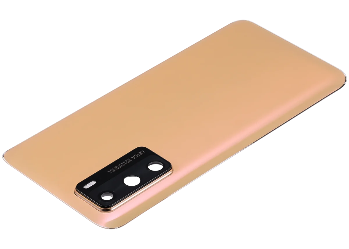 Huawei P40 İle Uyumlu Arka Kapak Camı Kamera Lensli (Altın Pembe) - Görsel 5