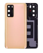 Huawei P40 İle Uyumlu Arka Kapak Camı Kamera Lensli (Altın Pembe) - Görsel 7
