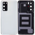 Huawei P40 İle Uyumlu Arka Kapak Camı Kamera Lensli (Buz Beyazı) - Görsel 2