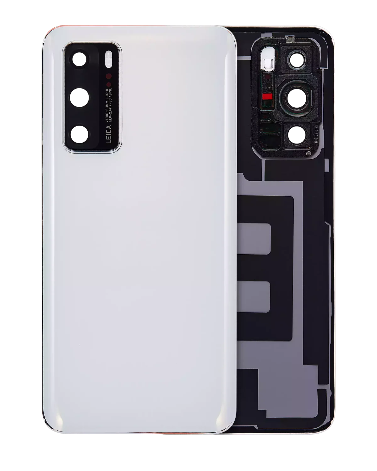 Huawei P40 İle Uyumlu Arka Kapak Camı Kamera Lensli (Buz Beyazı)