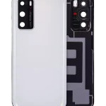 Huawei P40 İle Uyumlu Arka Kapak Camı Kamera Lensli (Buz Beyazı)