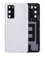 Huawei P40 İle Uyumlu Arka Kapak Camı Kamera Lensli (Buz Beyazı) - Görsel 7