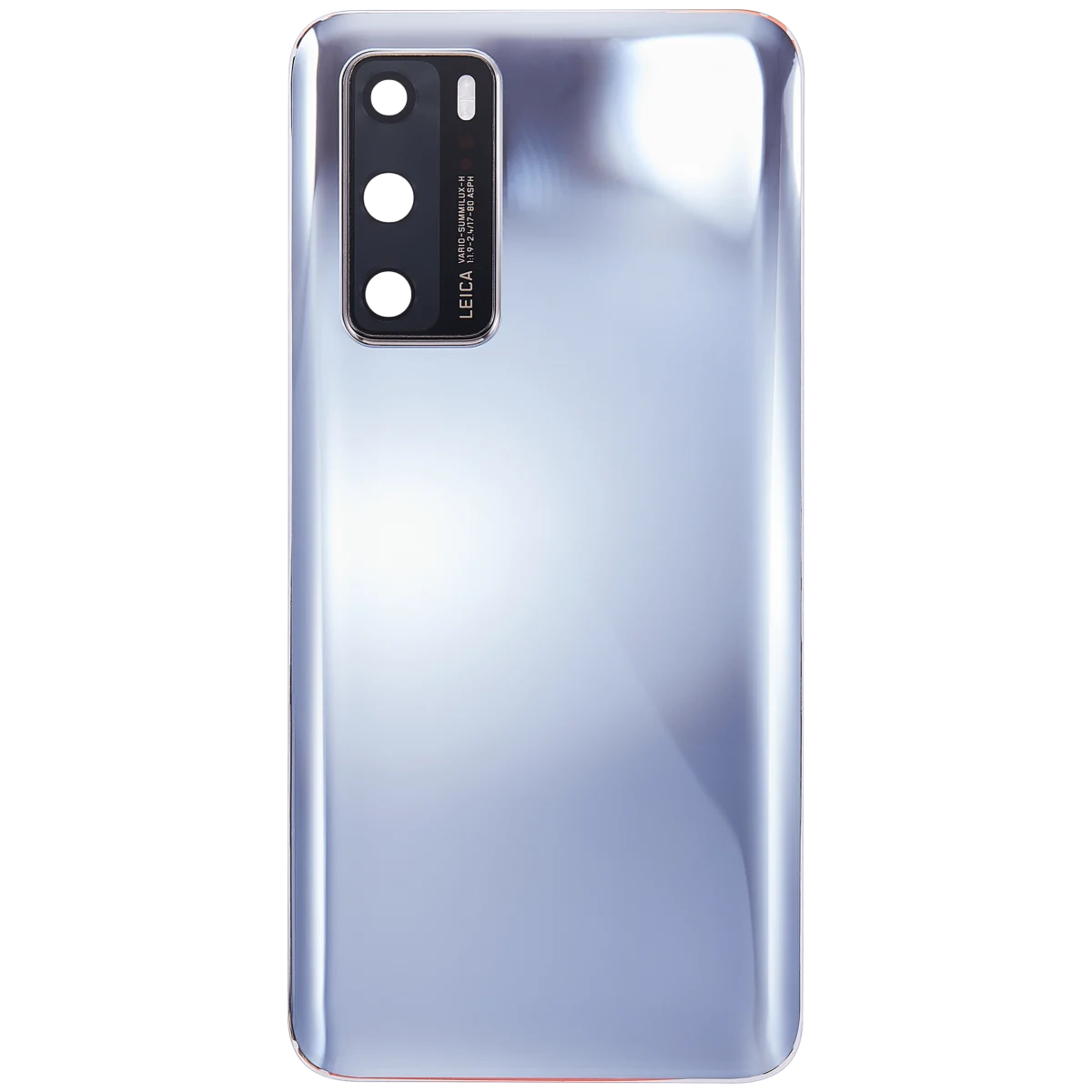 Huawei P40 İle Uyumlu Arka Kapak Camı Kamera Lensli (Gümüş Don) - Görsel 3
