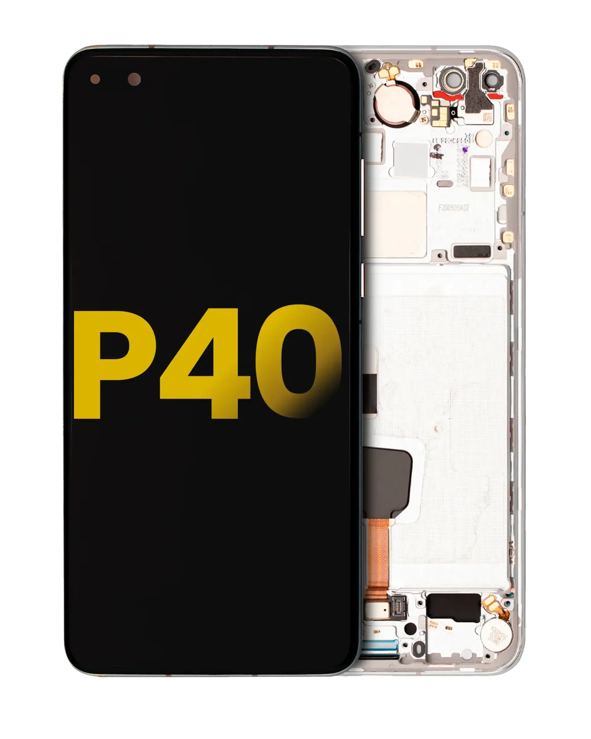 Huawei P40 İle Uyumlu Ekran Dokunmatik Çerçeveli ekran %100 Orijinal (Beyaz)