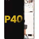 Huawei P40 İle Uyumlu Ekran Dokunmatik Çerçeveli ekran %100 Orijinal (Beyaz)