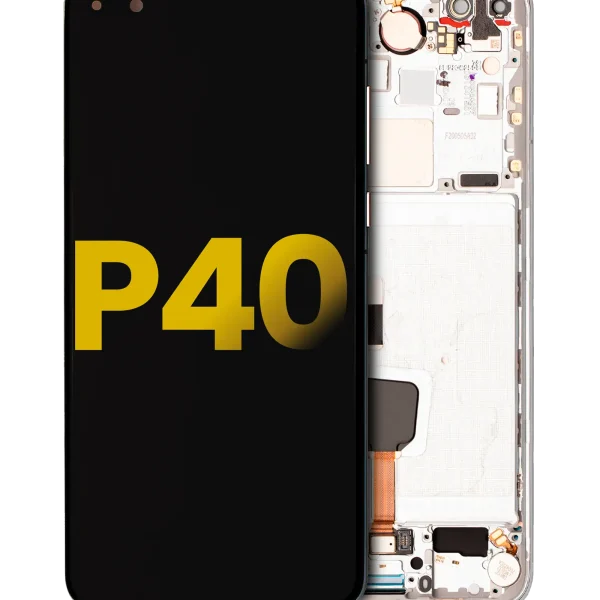 Huawei P40 İle Uyumlu Ekran Dokunmatik Çerçeveli ekran %100 Orijinal (Beyaz)