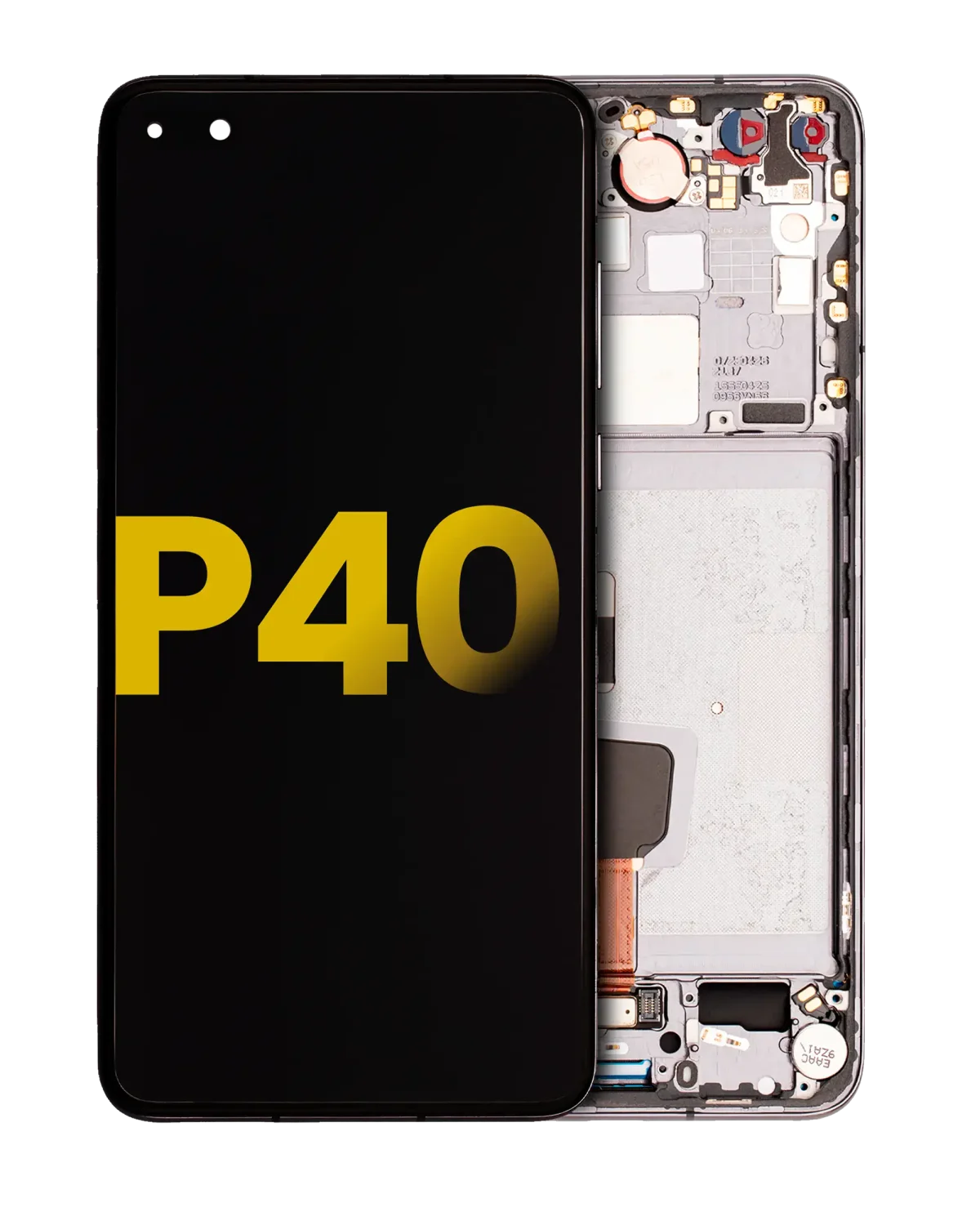Huawei P40 İle Uyumlu Ekran Dokunmatik Çerçeveli ekran %100 Orijinal (Siyah)