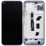 Huawei P40 Lite İle Uyumlu Ekran Dokunmatik Çerçeveli ekran %100 Orijinal (Siyah)