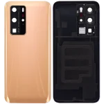 Huawei P40 Pro İle Uyumlu Arka Kapak Camı Kamera Lensli (Altın Pembesi) - Görsel 2
