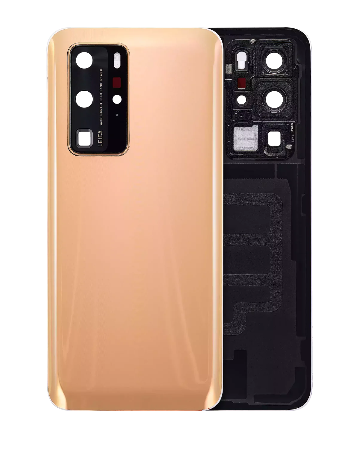 Huawei P40 Pro İle Uyumlu Arka Kapak Camı Kamera Lensli (Altın Pembesi) - Görsel 7