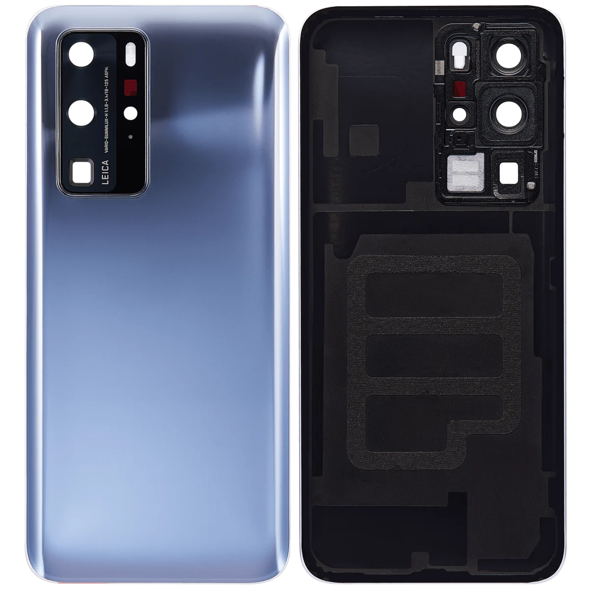 Huawei P40 Pro İle Uyumlu Arka Kapak Camı Kamera Lensli (Ayna Gümüş) - Görsel 2
