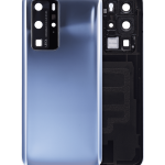 Huawei P40 Pro İle Uyumlu Arka Kapak Camı Kamera Lensli (Ayna Gümüş)