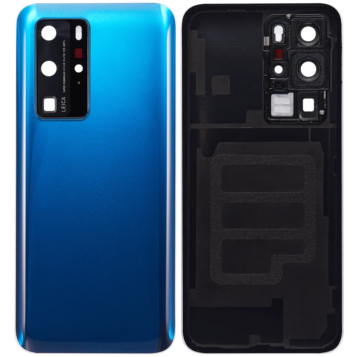 Huawei P40 Pro İle Uyumlu Arka Kapak Camı Kamera Lensli (Derin Deniz Mavisi) - Görsel 2