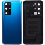Huawei P40 Pro İle Uyumlu Arka Kapak Camı Kamera Lensli (Derin Deniz Mavisi) - Görsel 2