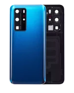 Huawei P40 Pro İle Uyumlu Arka Kapak Camı Kamera Lensli (Derin Deniz Mavisi) - Görsel 7