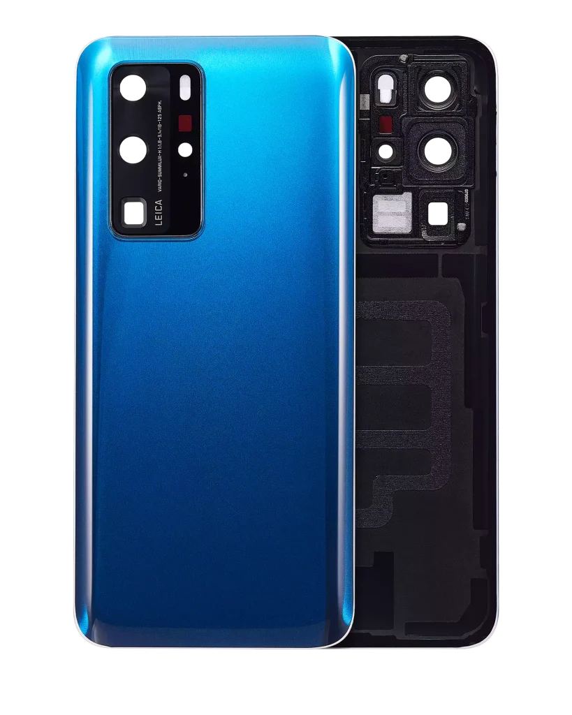 Huawei P40 Pro İle Uyumlu Arka Kapak Camı Kamera Lensli (Derin Deniz Mavisi)