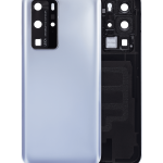 Huawei P40 Pro İle Uyumlu Arka Kapak Camı Kamera Lensli (Mat Gümüş)