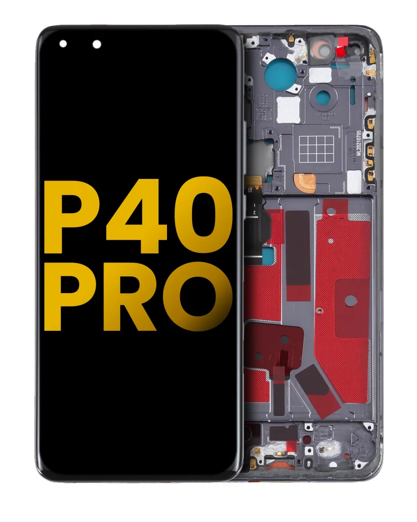 Huawei P40 Pro İle Uyumlu Ekran Dokunmatik Çerçeveli ekran %100 Orijinal (Siyah)
