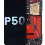 Huawei P50 İle Uyumlu Ekran Dokunmati Çerçeveli ekran (Orijinal OEM) (Siyah)