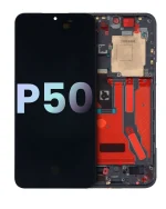 Huawei P50 İle Uyumlu Ekran Dokunmati Çerçeveli ekran (Orijinal OEM) (Siyah)