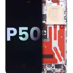 Huawei P50 İle Uyumlu Ekran Dokunmatik Çerçeveli ekran  (Orijinal OEM) (Beyaz)