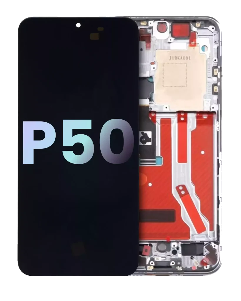 Huawei P50 İle Uyumlu Ekran Dokunmatik Çerçeveli ekran  (Orijinal OEM) (Beyaz)