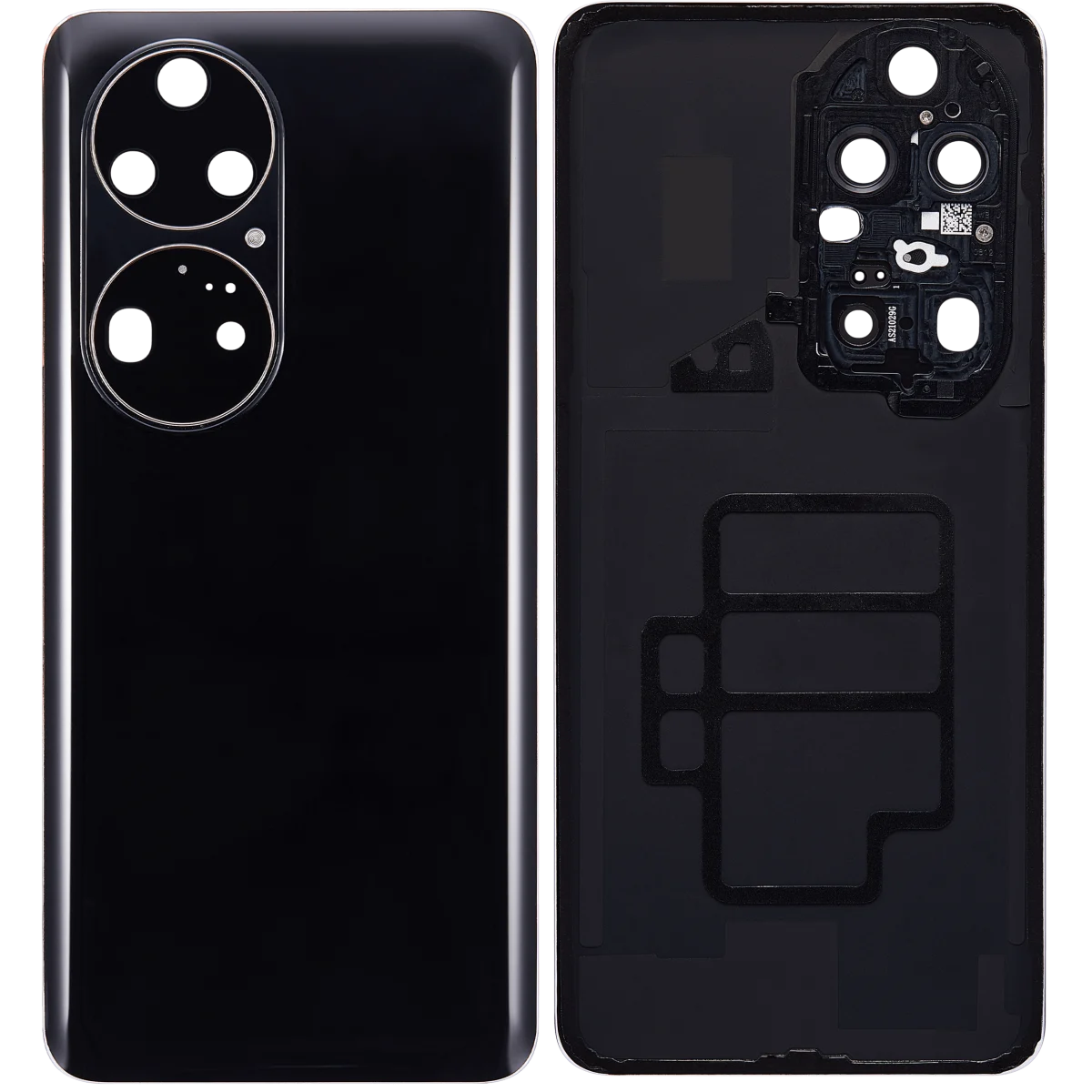 Huawei P50 Pro İle Uyumlu Arka Kapak Camı Kamera Lensli (Altın Siyah) - Görsel 2