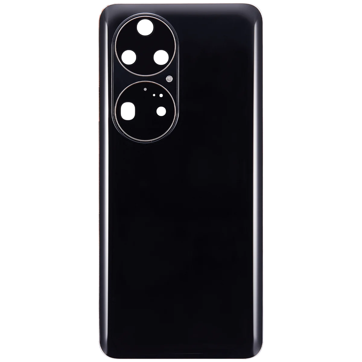 Huawei P50 Pro İle Uyumlu Arka Kapak Camı Kamera Lensli (Altın Siyah) - Görsel 3