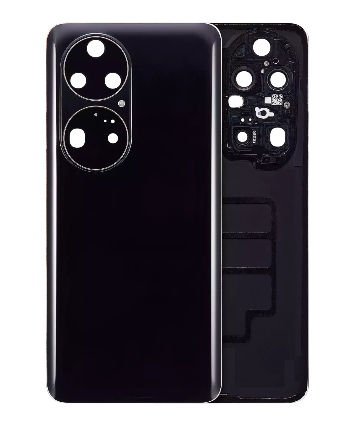 Huawei P50 Pro İle Uyumlu Arka Kapak Camı Kamera Lensli (Altın Siyah) - Görsel 7