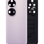 Huawei P50 Pro İle Uyumlu Arka Kapak Camı Kamera Lensli (Charm Pembe)