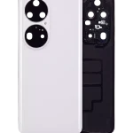 Huawei P50 Pro İle Uyumlu Arka Kapak Camı Kamera Lensli (İnci Beyazı)