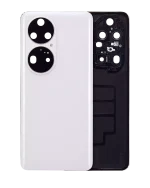 Huawei P50 Pro İle Uyumlu Arka Kapak Camı Kamera Lensli (İnci Beyazı)