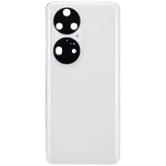Huawei P50 Pro İle Uyumlu Arka Kapak Camı Kamera Lensli (İnci Beyazı) - Görsel 3