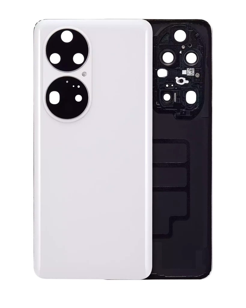 Huawei P50 Pro İle Uyumlu Arka Kapak Camı Kamera Lensli (İnci Beyazı)