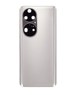 Huawei P50 Pro İle Uyumlu Arka Kapak Camı Kamera Lensli (Kakao Altını) - Görsel 2