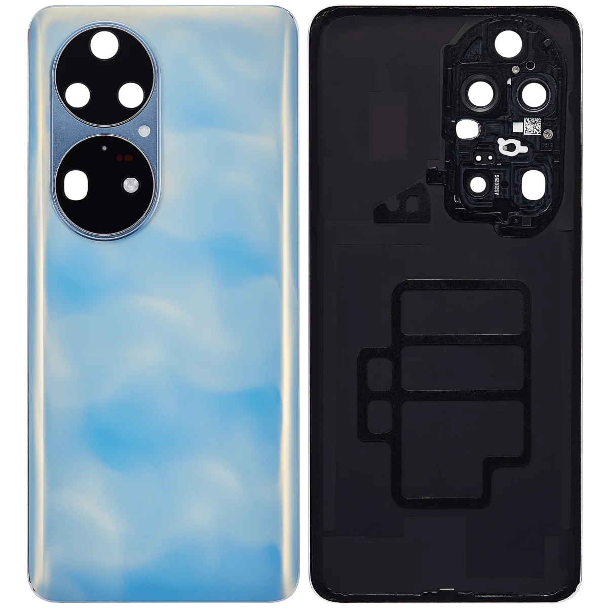Huawei P50 Pro İle Uyumlu Arka Kapak Camı Kamera Lensli (Mavi) - Görsel 2