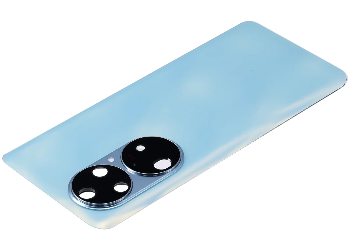 Huawei P50 Pro İle Uyumlu Arka Kapak Camı Kamera Lensli (Mavi) - Görsel 5