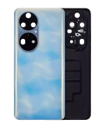 Huawei P50 Pro İle Uyumlu Arka Kapak Camı Kamera Lensli (Mavi) - Görsel 7