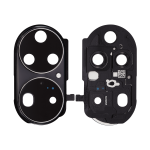 Huawei P50 Pro İle Uyumlu Uyumlu Arka Kamera Lensi Braketli (Altın Siyah)