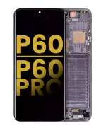 Huawei P60 Pro İle Uyumlu Ekran Dokunmatik Çerçeveli ekran %100 Orijinal (Siyah Yeşil)