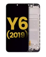 Huawei Y6 2019 İle Uyumlu Ekran Dokunmatik Çerçeveli ekran %100 Orijinal (Gece ​​Yarısı Siyahı)