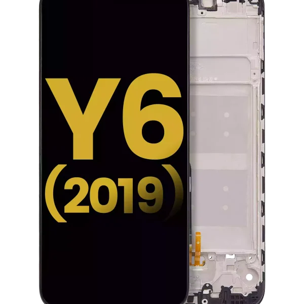 Huawei Y6 2019 İle Uyumlu Ekran Dokunmatik Çerçeveli ekran %100 Orijinal (Gece ​​Yarısı Siyahı)
