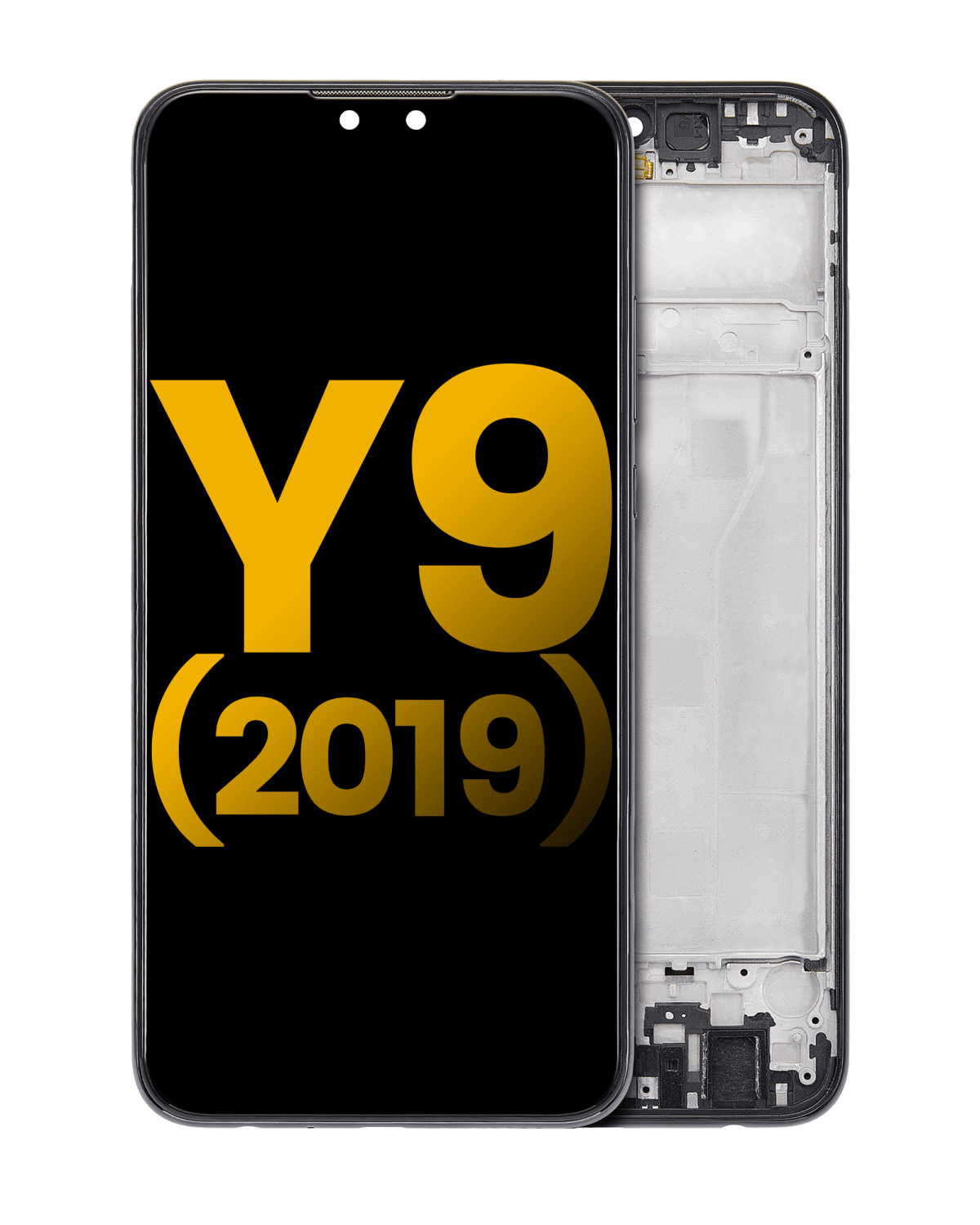 Huawei Y9 İle Uyumlu Ekran Dokunmatik 2019 %100 Orijinal (Gece ​​Yarısı Siyahı) Çerçeveli ekran