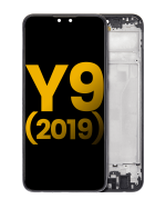 Huawei Y9 İle Uyumlu Ekran Dokunmatik 2019 %100 Orijinal (Gece ​​Yarısı Siyahı) Çerçeveli ekran