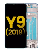 Huawei Y9 İle Uyumlu Ekran Dokunmatik Çerçeveli ekran  %100 Orijinal (Aurora Moru)