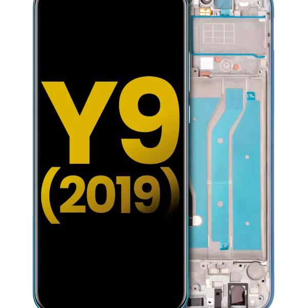Huawei Y9 İle Uyumlu Ekran Dokunmatik Çerçeveli ekran  %100 Orijinal (Aurora Moru)