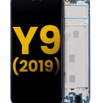 Huawei Y9 İle Uyumlu Ekran Dokunmatik Çerçeveli ekran  %100 Orijinal (Safir Mavisi)