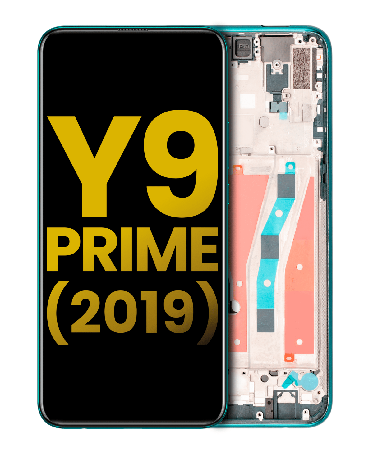 Huawei Y9 Prime 2019 İle Uyumlu Ekran Dokunmatik Çerçeveli ekran %100 Orijinal (Zümrüt Yeşili)
